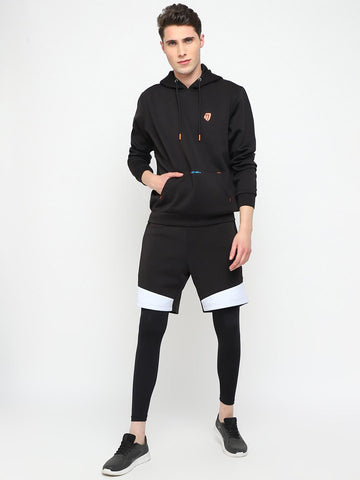 Mens Hoodie and Workout Shorts with Tights