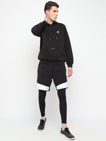 Mens Hoodie and Workout Shorts with Tights