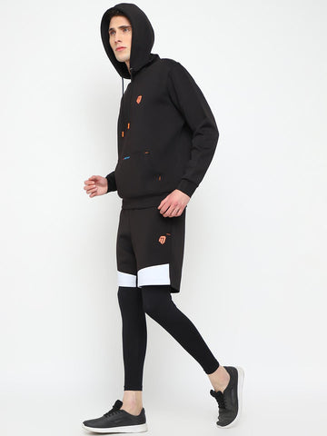 Mens Hoodie and Workout Shorts with Tights