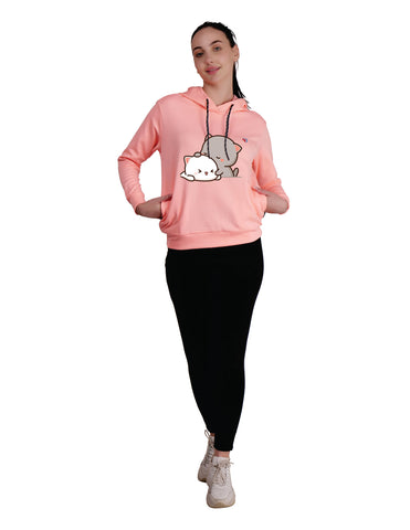 Women's Hooded Jacket – Warm Zip Up Sweatshirt for Winter & Casual Use