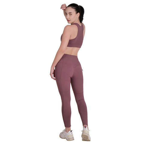 Women's Yoga Set 2-Piece - Light Brown Thulian | Workout Outfit, Activewear Matching Set